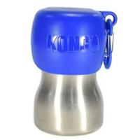 KONG H2O roestvrij staal hond waterfles & huisdier reizen kom, 9.5 oz - blauw