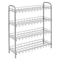 Metaltex Schoenenrek met 4 etages, roestvrij staal, zilver, 64 x 23 x 80 cm, 1 stuk