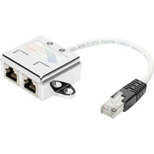 Digitus RJ45 Netwerk Adapter CAT 5, CAT 5e [2x RJ45-stekker - 1x RJ45-stekker] Grijs