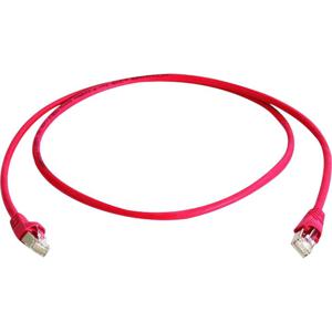 Telegärtner RJ45 (cross) Netwerkkabel Aansluitkabel CAT 6A S/FTP 5.00 m Rood Vlambestendig, Halogeenvrij