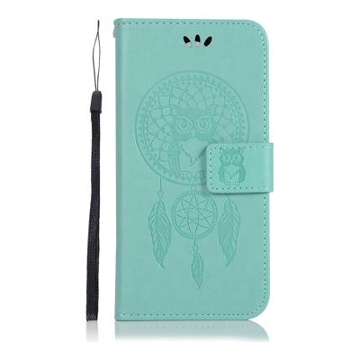 Shop4 - Nokia 4.2 Hoesje - Wallet Case Dromenvanger Uil Mint Groen