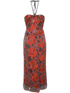 Johanna Ortiz robe longue Full Moon en jacquard - Orange