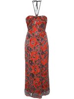 Johanna Ortiz robe longue Full Moon en jacquard - Orange - thumbnail