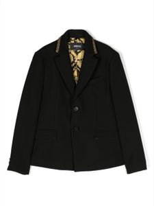 Versace Kids blazer boutonné à détails Greca - Noir