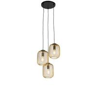 QAZQA Art Deco hanglamp goud 45 cm 3-lichts - Bliss Mesh - thumbnail