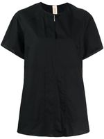 Lee Mathews blouse en coton à col fendu - Noir