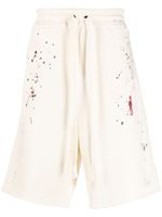 A-COLD-WALL* Studio paint-splatter cotton track shorts - Tons neutres