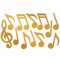 Decoratie Muzieknoten goudkleurig
