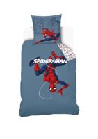 SAHINLER créateur d'univers Marvel - Spiderman dekbedovertrek 140 x 200 cm + 1 kussensloop 63 x 63 cm - 100% katoen - blauw