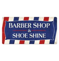 Barber Shop - Shoe Shine Zwaar Metalen Bord - thumbnail