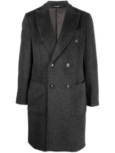 Emporio Armani manteau en laine vierge à boutonnière croisée - Gris