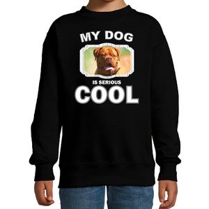 Honden liefhebber trui / sweater Franse mastiff my dog is serious cool zwart voor kinderen