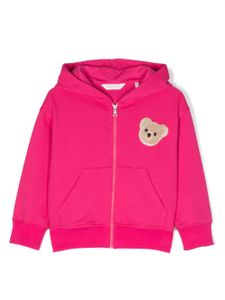 Palm Angels Kids hoodie zippé en coton Pop Pa Bear - Rose