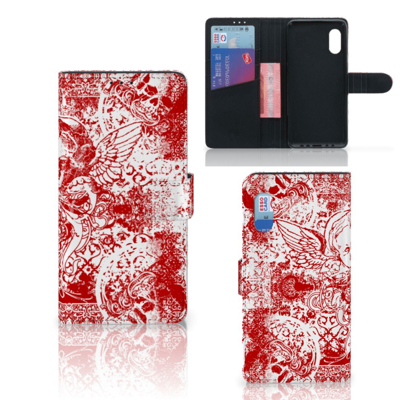 Telefoonhoesje met Naam Samsung Xcover Pro Angel Skull Rood Telefoonhoesje met Naam Samsung Xcover Pro Angel Skull Rood