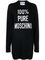 Moschino intarsia-knit slogan knitted dress - Noir - thumbnail