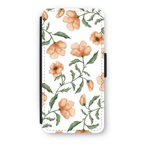 Peachy flowers: iPhone 7 Flip Hoesje