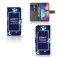 Samsung Galaxy A20e Portemonnee Hoesje Flowers Blue DTMP - thumbnail