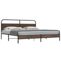 vidaXL Bedframe zonder matras metaal bruin eikenkleur 180x200 cm, slaapkamermeubels, tweepersoonsbed, bedstee, bed, tweepersoonsbed, bedbodem