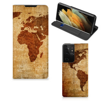 Samsung Galaxy S21 Ultra Book Cover Wereldkaart - thumbnail