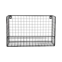 Present Time Wandrek Reja - Zwart - 15x40x25cm - Rechthoek - Staal - Rek voor aan de muur - Rekje - Ophangrek