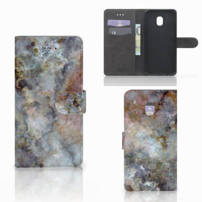 Samsung Galaxy J7 (2018) Bookcase Marmer Grijs Samsung Galaxy J7 (2018) Bookcase Marmer Grijs