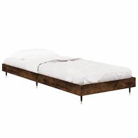 vidaXL Bedframe bewerkt hout gerookt eikenkleurig 75x190 cm, slaapkamermeubel, bedmeubel, bed, slaapmeubel, bed frame, 1persoonsbed, eenpersoonsbed