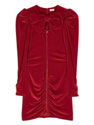 Elisabetta Franchi La Mia Bambina Fluwelen jurk - Rood