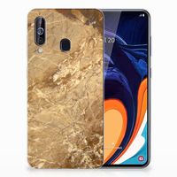 Samsung Galaxy A60 TPU Siliconen Hoesje Marmer Creme - thumbnail