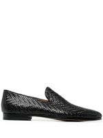 Magnanni mocassins en cuir tressé - Noir