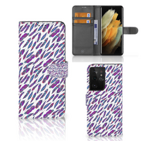 Samsung Galaxy S21 Ultra Telefoon Hoesje Feathers Color - thumbnail