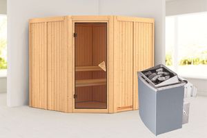 Karibu | Jarin Sauna | Bronzeglas Deur | Kachel 9 kW Geïntegreerde Bediening