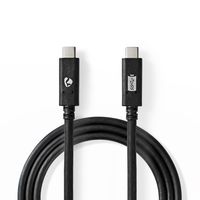 Nedis CCGW64750BK10 USB-kabel 1 m USB 3.2 Gen 2 (3.1 Gen 2) USB C Zwart - thumbnail