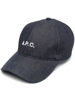 A.P.C. casquette à logo imprimé - Bleu - thumbnail