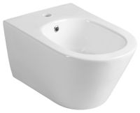 Sapho Avva wandbidet met overloop en kraangat wit