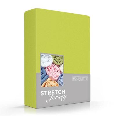 Romanette Luxe Jersey Hoeslaken - Appel Groen 80/90/100 x 190/200