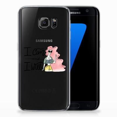 Samsung Galaxy S7 Edge Telefoonhoesje met Naam i Can Samsung Galaxy S7 Edge Telefoonhoesje met Naam i Can
