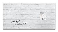 SIGEL GL144 Premium glazen whiteboard 91x46 cm klinker wit hoogglanzend, TÜV-getest, eenvoudige montage, glazen magneetbord Artverum