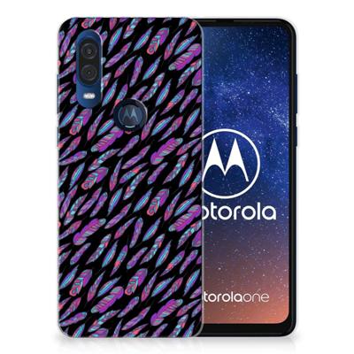 Motorola One Vision TPU bumper Feathers Color Motorola One Vision TPU bumper Feathers Color
