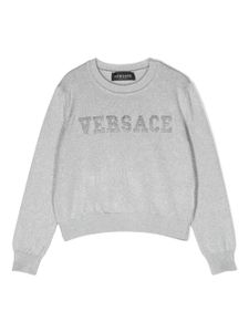 Versace Kids pull à logo appliqué - Argent