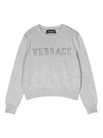 Versace Kids pull à logo appliqué - Argent - thumbnail