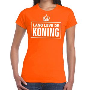 Lang leve de Koning tekst shirt oranje dames 2XL  -