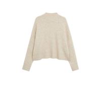 Mango gemêleerde ribgebreide trui met wol ecru