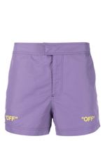 Off-White short de bain à imprimé Sunrise Off Quote - Violet