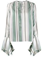 Lanvin blouse rayée à détail de manchette - Vert - thumbnail