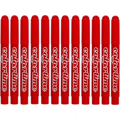 Colortime stiften lijndikte 5 mm rood 12 stuks Colortime stiften lijndikte 5 mm rood 12 stuks