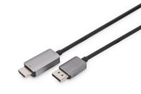 Digitus DB-340305-010-S DisplayPort-kabel DisplayPort Adapterkabel DisplayPort-stekker, HDMI-A-stekker 1 m Zwart 8K UHD, Afgeschermd (drievoudig), Flexibel, - thumbnail