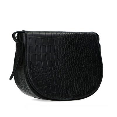 Manfield leren crossbody tas zwart