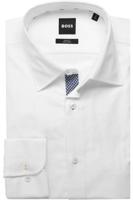 BOSS Slim Fit Overhemd wit, Effen