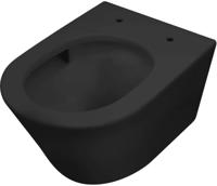 Saqu hangtoilet met tornado flush 36x52,5x35,5cm Mat zwart - thumbnail