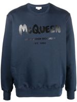 Alexander McQueen sweat à imprimé graffiti - Bleu